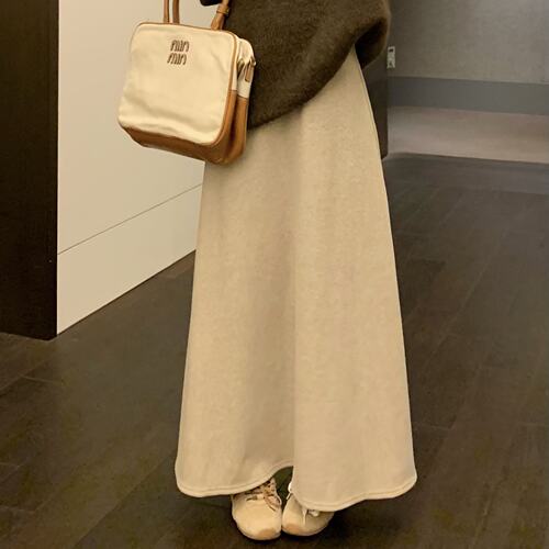 22SEVEN大码加绒松紧腰半