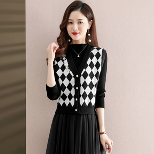 小香风针织马甲背心女毛线秋冬2024新款 毛衣外穿叠穿马夹外搭 秋季
