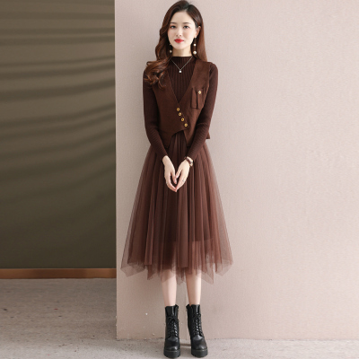 春装女2024年新款针织连衣裙女