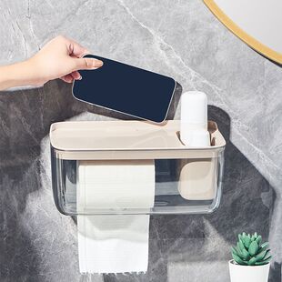 bdo洗脸巾收纳盒壁挂透明倒挂厨房卫生间抽纸盒悬挂纸巾盒壁挂式