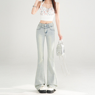 【D22】元气少女|日系风|基础时髦感|微喇叭牛仔裤女 常规&加