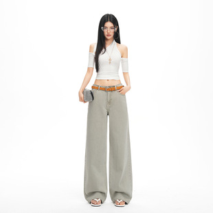 26上新季 卡其色系低饱和活性染色水洗牛仔裤简约经典显瘦直筒裤