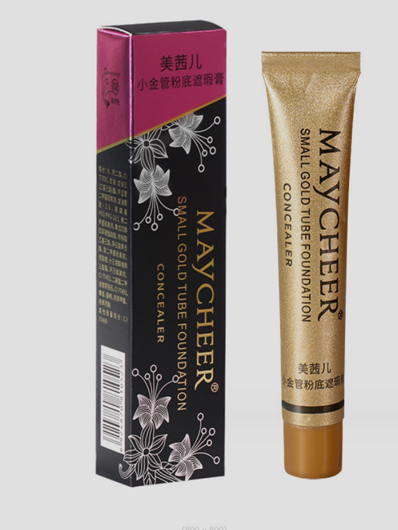 正品美茜儿小金管粉底遮瑕膏20g遮瑕笔遮盖疤痕斑点脸部盖痘印