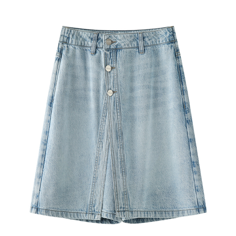 城市衣柜费依女装思慕缇村上春浅蓝色牛仔短裤女2025新款秋季薄款