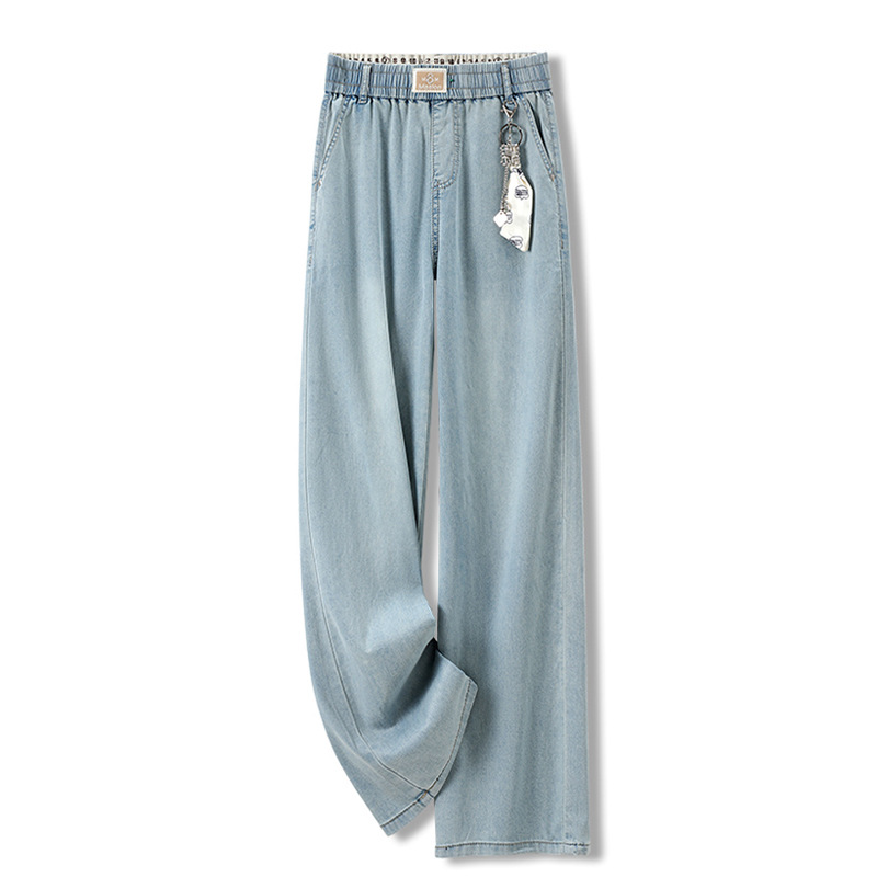 费依女裤村上春女装正品思慕缇苏昔浅色天丝阔腿牛仔裤女冬2025新