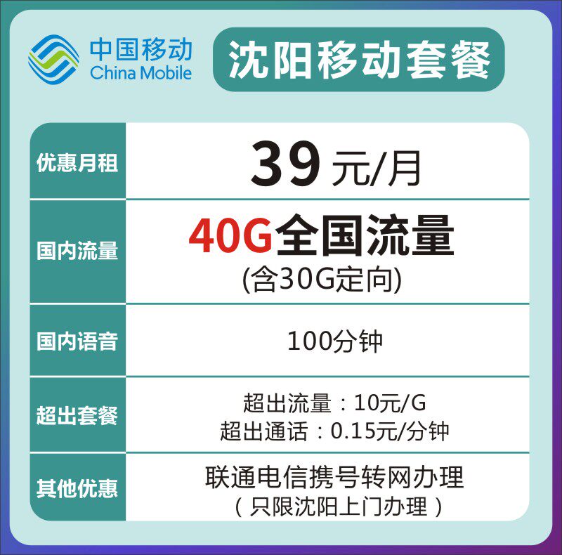 辽宁沈阳大连移动联通电信携号转网改套餐大流量手机号码卡不换号