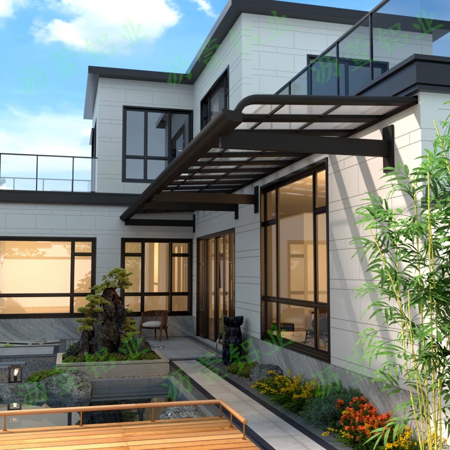 铝合金雨棚遮阳光房棚定制户外防雨庭院子家用耐力板露台窗户屋檐