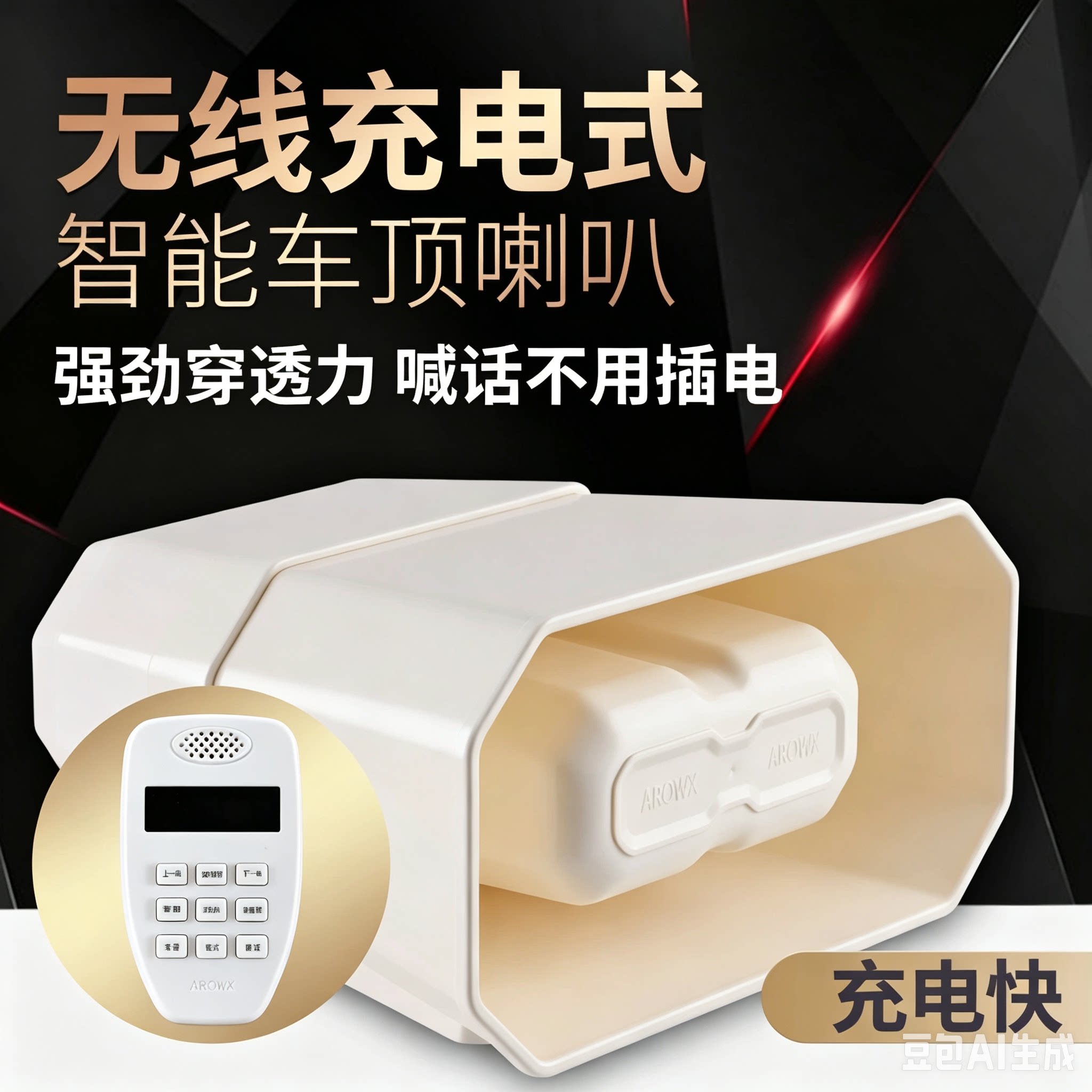 雅炫车载扩音器宣传喇叭 车顶广告防水扬声器 地摊叫卖无线喊话器