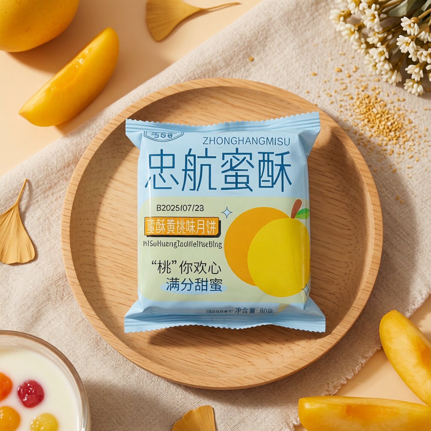 忠航蜜酥月饼枣夹核桃味苏子味伍月饼