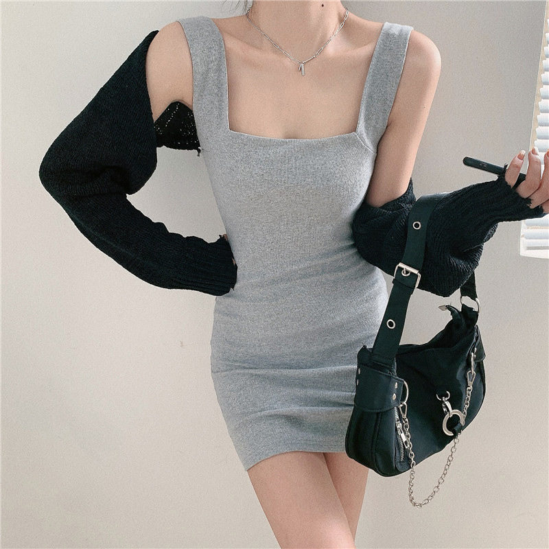 包臀裙夏季女辣妹连衣裙紧身性感背心短裙套装吊带丝袜纯欲风裙子,女装/女士精品,连衣裙,淘宝优惠券,粉丝福利购,淘宝优惠卷