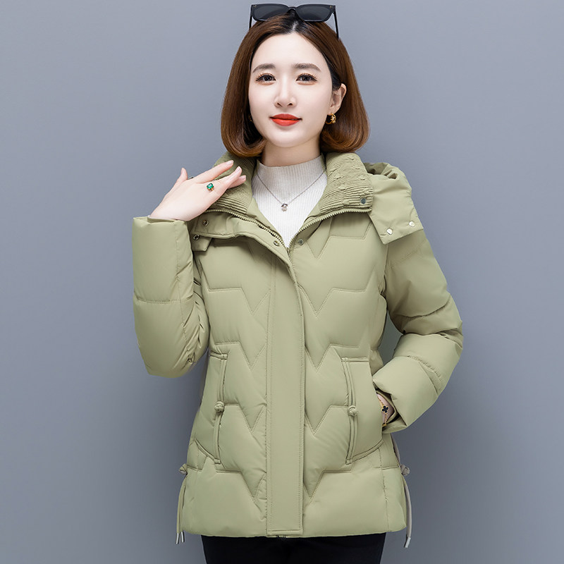 韩国潮牌冬季羽绒棉服女短款时尚洋气妈妈棉袄加厚大码棉衣外套