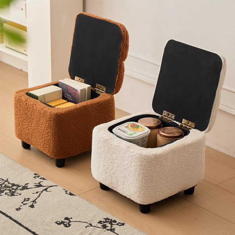 羊羔绒可储物换鞋凳儿童凳