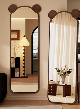 小熊网红全身镜家用落地镜服装店可壁挂穿衣镜女生卧室试衣镜子