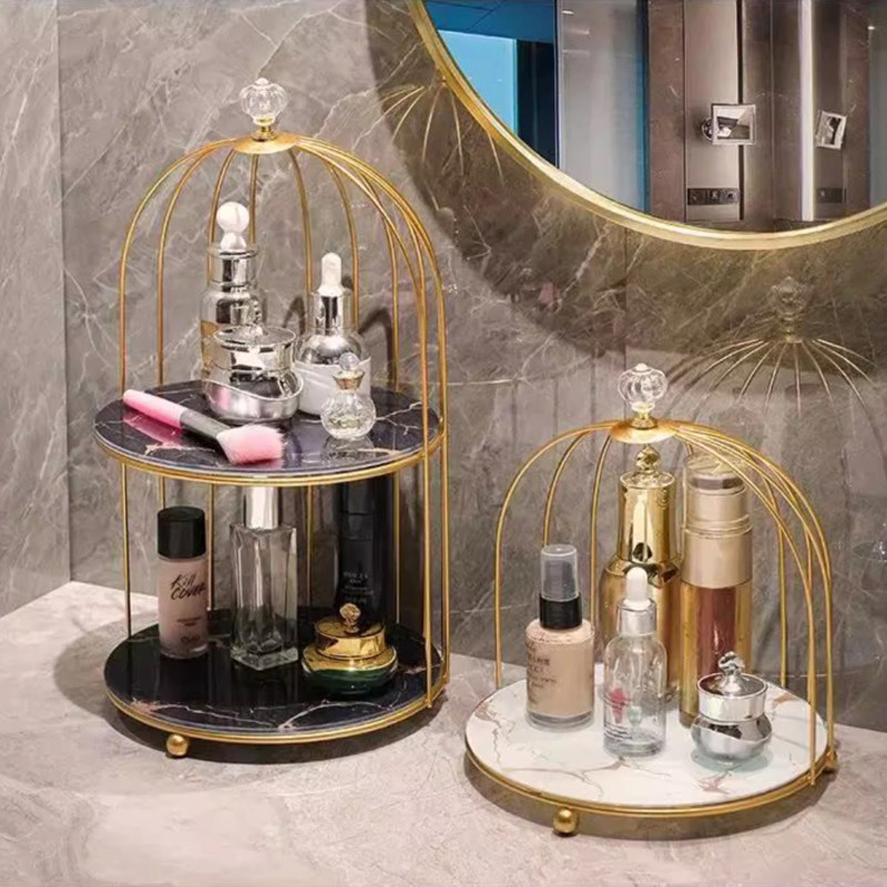 鸟笼置物架浴室梳妆台桌面卫生间精致家用手提架轻奢化妆品收纳盒,收纳整理,桌面收纳盒,淘宝优惠券,粉丝福利购,淘宝优惠卷