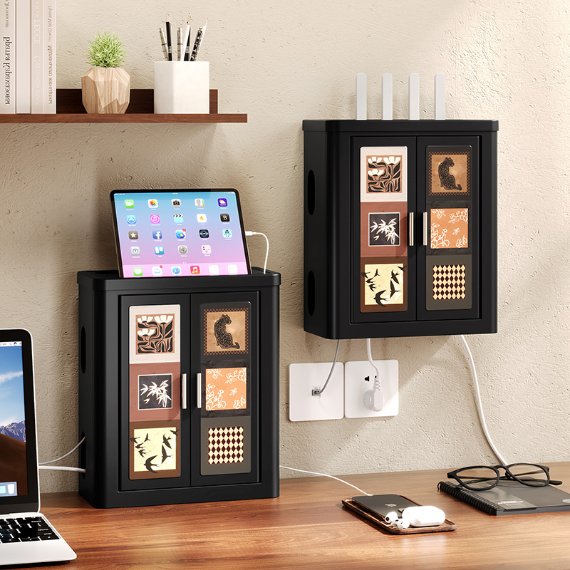 路由器收纳盒壁挂式放置架