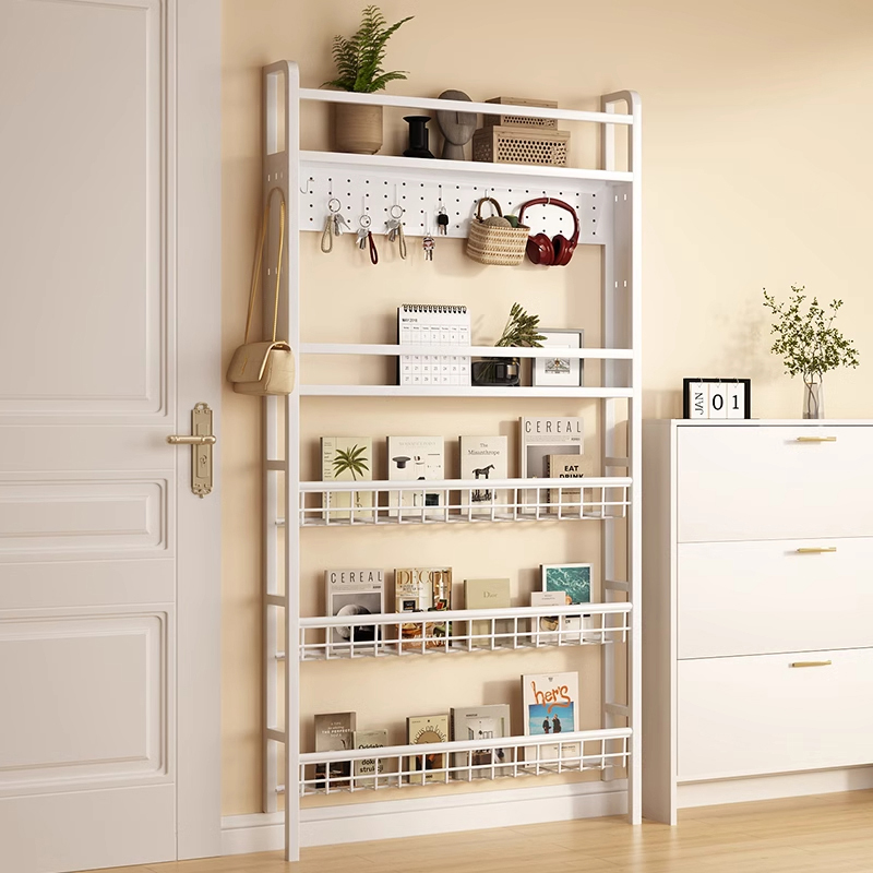 门后置物架铁艺超薄书架