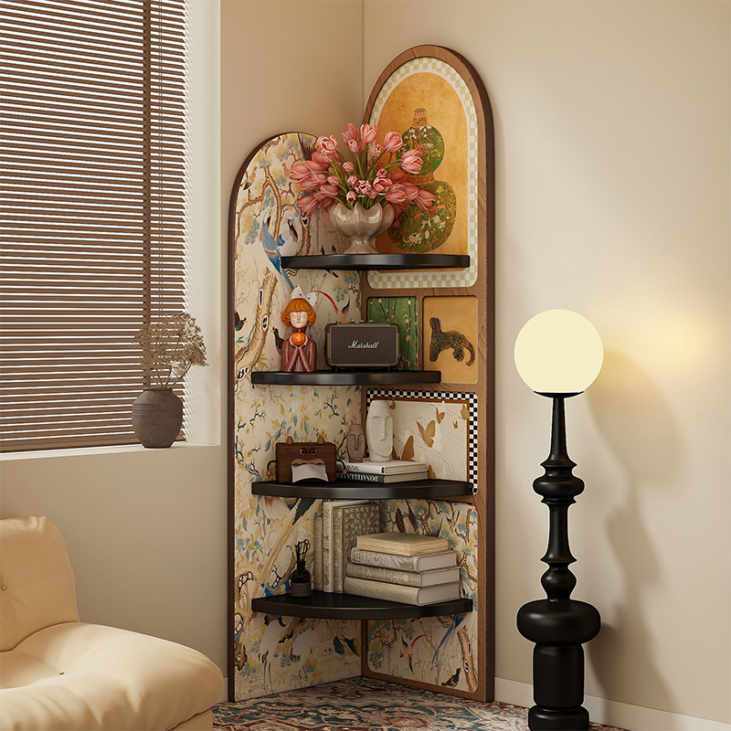 中古风转角置物架书架收纳