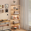 实木书架落地置物架亚克力多层旋转可移动客厅书房展示柜转角书柜