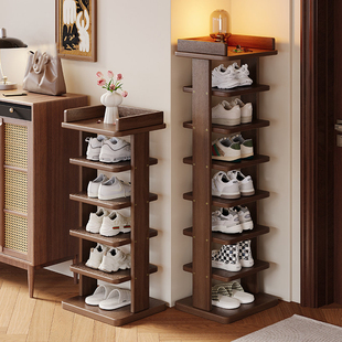 实木鞋架子家用门口多层入户门小窄门口不占地方小户型门后置物架