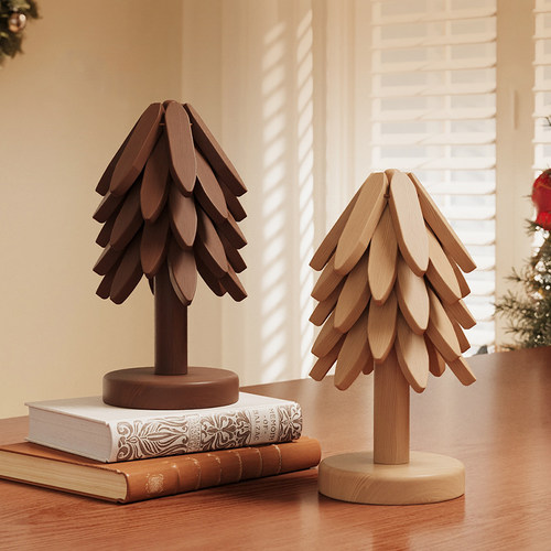 一棵树隔热垫桌垫碗垫杯垫创意家用防烫餐垫实木茶托可爱桌面摆件