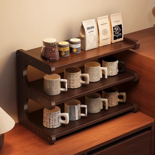 桌面杯架置物架餐桌台面杯架子茶杯博古架咖啡杯茶具收纳整理架子