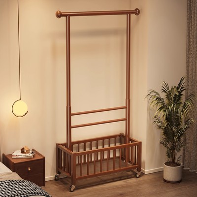 衣架落地卧室实木衣帽架2025新款家用可移动房间挂衣服的架子收纳