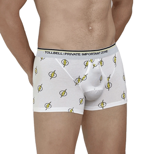 TOLLBELL枪蛋分离男士内裤U凸囊袋个性闪电图动漫棉平角裤向上