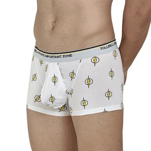 TOLLBELL男士内裤枪弹式分离U凸囊袋双仓个性闪电棉平角裤向下