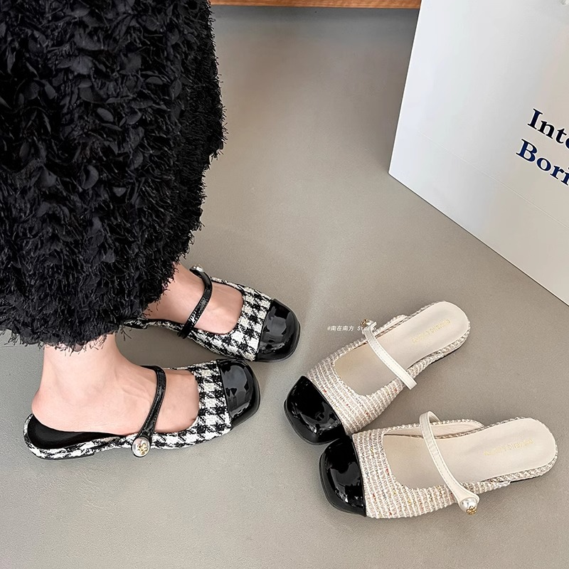 法式小香风平底包头拖鞋女夏外穿