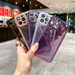 苹果14新款手机壳iPhone14pro自带镜头膜透明12promax男士13pro简约高级感ip11保护套男13pm女情侣12一体防尘