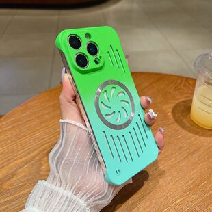 夏日镂空散热适用苹果16ProMax手机壳新款iPhone15Plus超薄无边框14promax磁吸透气13专用保护套11promax硬壳