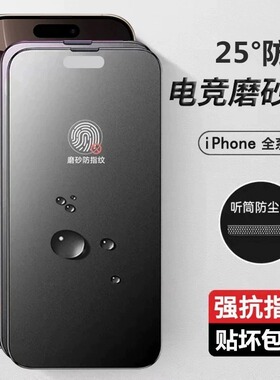适用苹果17ProMax/16Promax钢化膜iPhone15磨砂防窥13Pro防尘网12/11Pro手机膜XR全屏幕膜14plus保护贴膜
