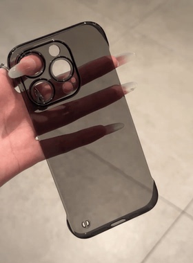 超薄PC硬壳不发黄苹果16手机壳适用iphone16promax透明无边框新款13pro的裸机5保护套14plus半包12pm高级感男