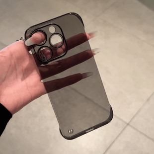 超薄PC硬殼不發黃蘋果16手機殼適用iphone16promax透明無邊框新款 裸機5保護套14plus半包12pm高級感男 13pro