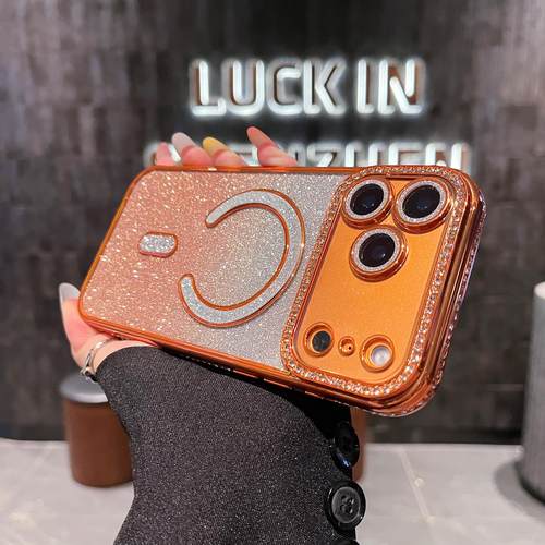 奢华闪粉镶钻适用苹果17手机壳