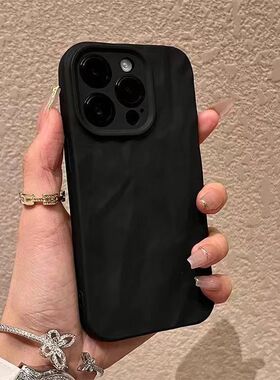 高级肤感褶皱iphone16pro手机壳新款适用苹果14promax全包13软套防摔11保护套12男女xr网红7plus软硅胶15pro