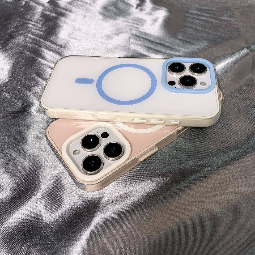 多巴胺高颜值撞色果冻磁吸适用苹果16promax手机壳iPhone15简约高级感14pro个性13防摔12男女新款保护套情侣