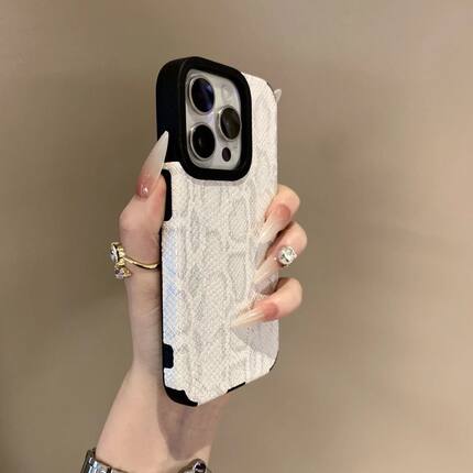 ins高级轻奢蛇皮纹适用iPhone15pro苹果14手机壳16ProMax新款11磁吸充12皮质13辣妹14plus潮女15promax防摔套