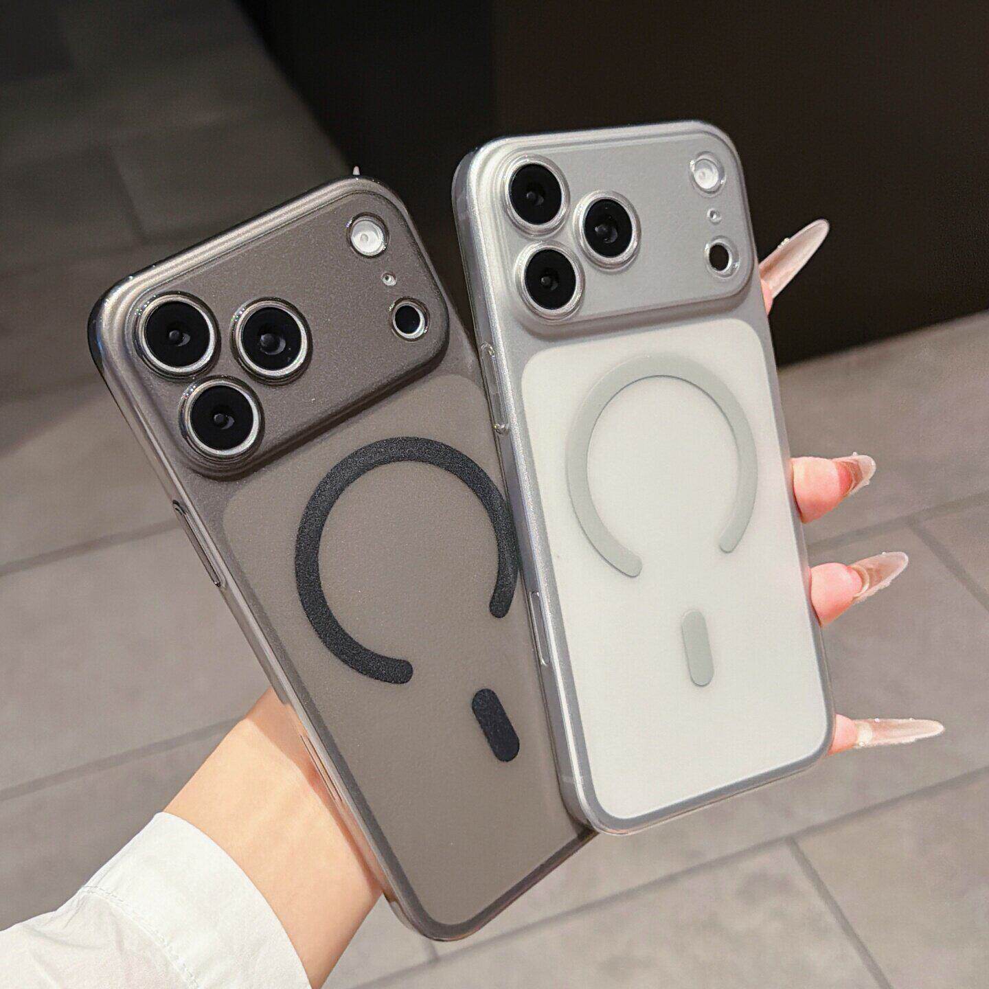 适用苹果17promax手机壳新新款iphone 17冰雾磁吸超薄磨砂硬壳17pro带Ai相机按键17pm男女镜头全包防摔保护套