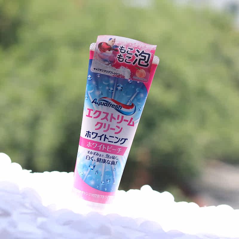 Japan Aquafresh Peach Mint fresh skin whitening toothpaste 140g clean tone Removein the Care cleaners/Sanitary napkins/Paper/Aromatherapy , Shampoo bath/Personal cleanliness , Oral Care , Toothpaste  category - from Buy2taobao.com to provide professional Taobao agent buy service