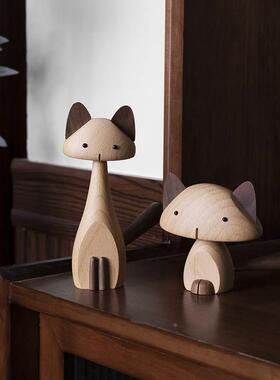 【招财猫】木质猫咪饰品送女朋友创意情人节礼物家居装饰工艺摆件