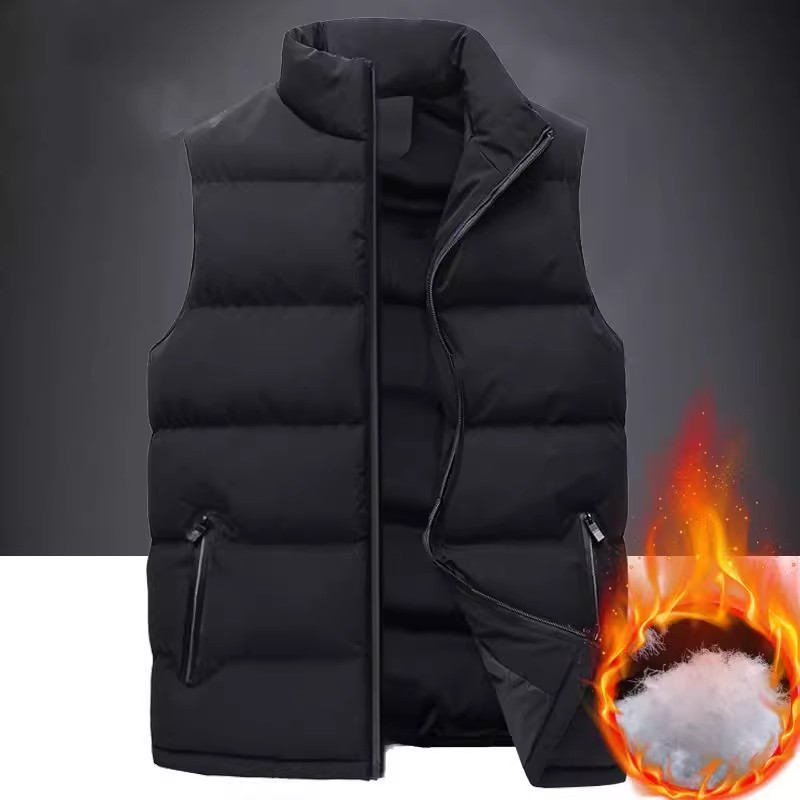 【福利】花花男女同款保暖羽绒棉马甲加厚保暖宽松背心夹克外套