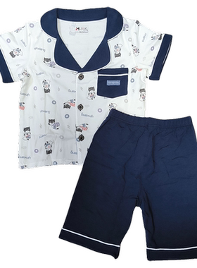 妈咪印象夏季男童小童莫代尔棉家居服套装