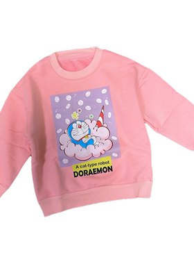 清仓多拉a梦秋冬男童女童小童加绒卫衣