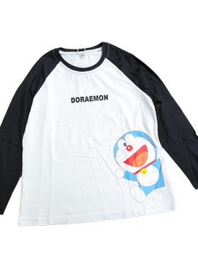 多拉a梦秋季男童女童薄款长袖T恤