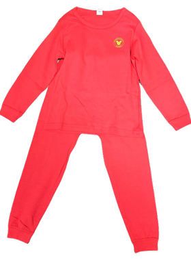 迪士尼秋季男童纯棉家居服套装红色秋衣秋裤