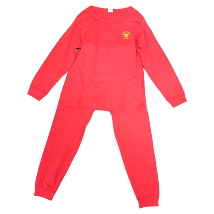 迪士尼秋季男童纯棉家居服套装红色秋衣秋裤