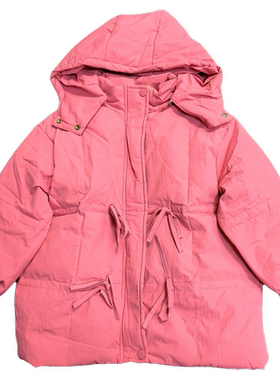 abc秋冬女童中长款羽绒服帽子可取