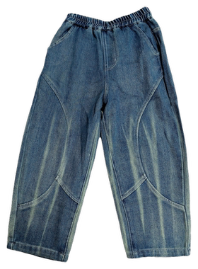 安米莉春秋男童中大童时尚萝卜牛仔裤宽松版