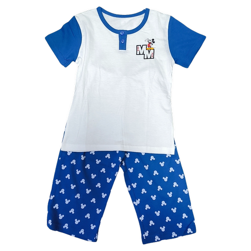 清仓迪夏季男童家居服套装短袖七分裤2件套